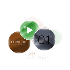 Abstract glass circles with sample text. Option info banner