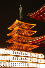Fototapeta na wymiar Pagode au temple de Sensoji à Tokyo, Japon