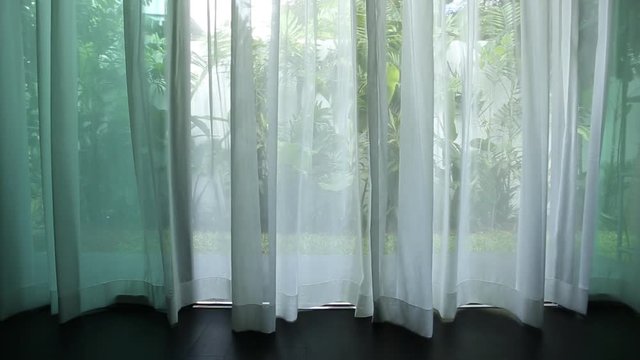 Curtain beside the window