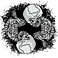 grunge skull coat of arms