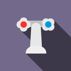 Water tap icon in flat style