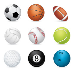 Sport balls on white background