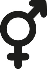 One sex gender symbol - male female icon