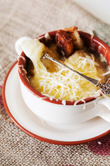 French onion gratin soup