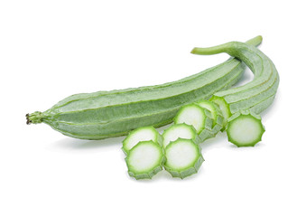 Luffa acutangula isolated on white background