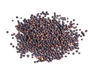 Black pepper on the white background