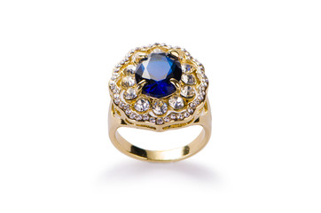 Golden ring isolated on white background