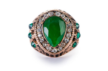 Jewellery ring isolated on the white