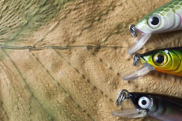 Fishing lures on the leaf
