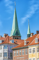 Fototapeta premium Helsingor Church Behind Buildings