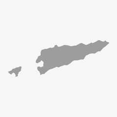 East Timor map in gray on a white background