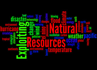 Exploiting Natural Resources, word cloud concept