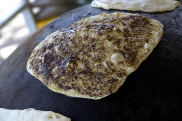 Lebanese Cuise: zaatar bread- the Manoushe 