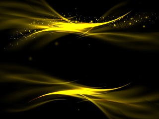 Abstract background with Golden lines on a black background