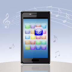 smartphone with music application