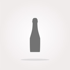 vector bottle with drink - icon glossy button