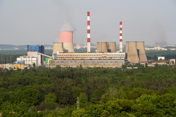 Fototapeta na wymiar industrial buildings with chimneys