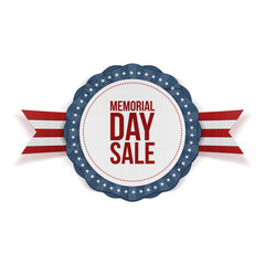 Memorial Day Sale patriotic Emblem and Ribbon