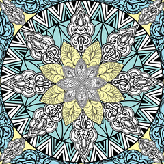 Abstact floral geometric pattern Arabic ornament background Oriental ornament