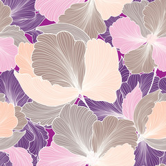 Floral seamless pattern. Flower background. Flourish bouquet ornamental texture