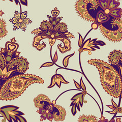 Abstract floral pattern Oriental flower ornamental Geometric seamless background 