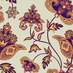 Abstract floral pattern Oriental flower ornamental Geometric seamless background 