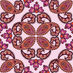 Abstract floral seamless pattern Geometric ornamental fractal background