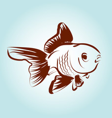 Vector Line sketch fish.