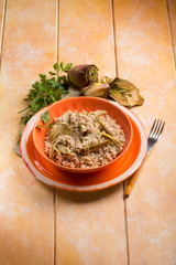 barley risotto with  artichoke