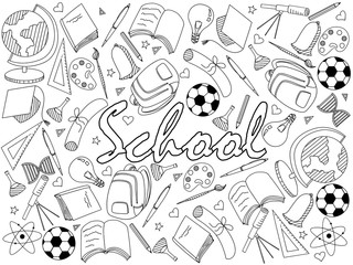 Naklejka premium School coloring book vector