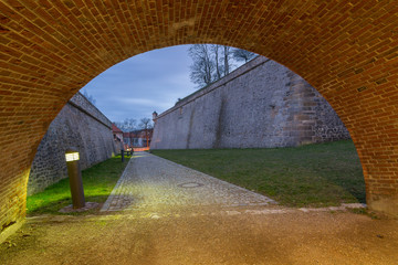 Zitadelle auf dem Petersberg in Erfurt am Abend, Thüringen