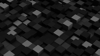 Dark grey 3D boxes. Abstract background