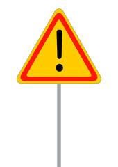 Road signs. Red Badge guardrails. Vector Illustration.