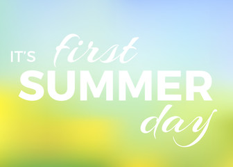 Summer background with text - Vector