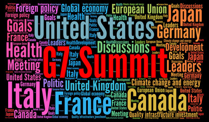 G7 summit word cloud concept