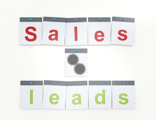 Sales, Leads word on calendar pages concept