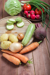 Vegetarian food. Vegetables prepared