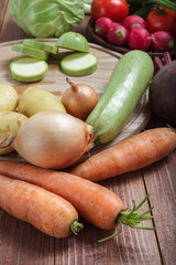 Vegetarian food. Vegetables prepared