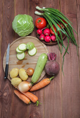 Vegetarian food. Vegetables prepared