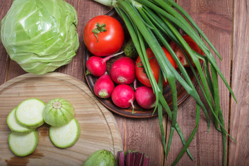 Vegetarian food. Vegetables prepared