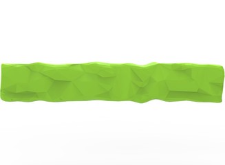 3d illustration of green log. simple to use. on white background isolated with shadow. icon for game or web. canvas for text. green texture with cracks. palette form
