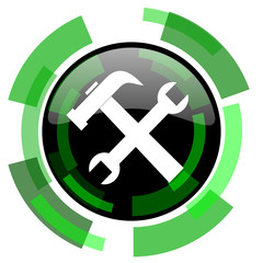 Obraz premium tool icon, green modern design isolated button, web and mobile app design illustration