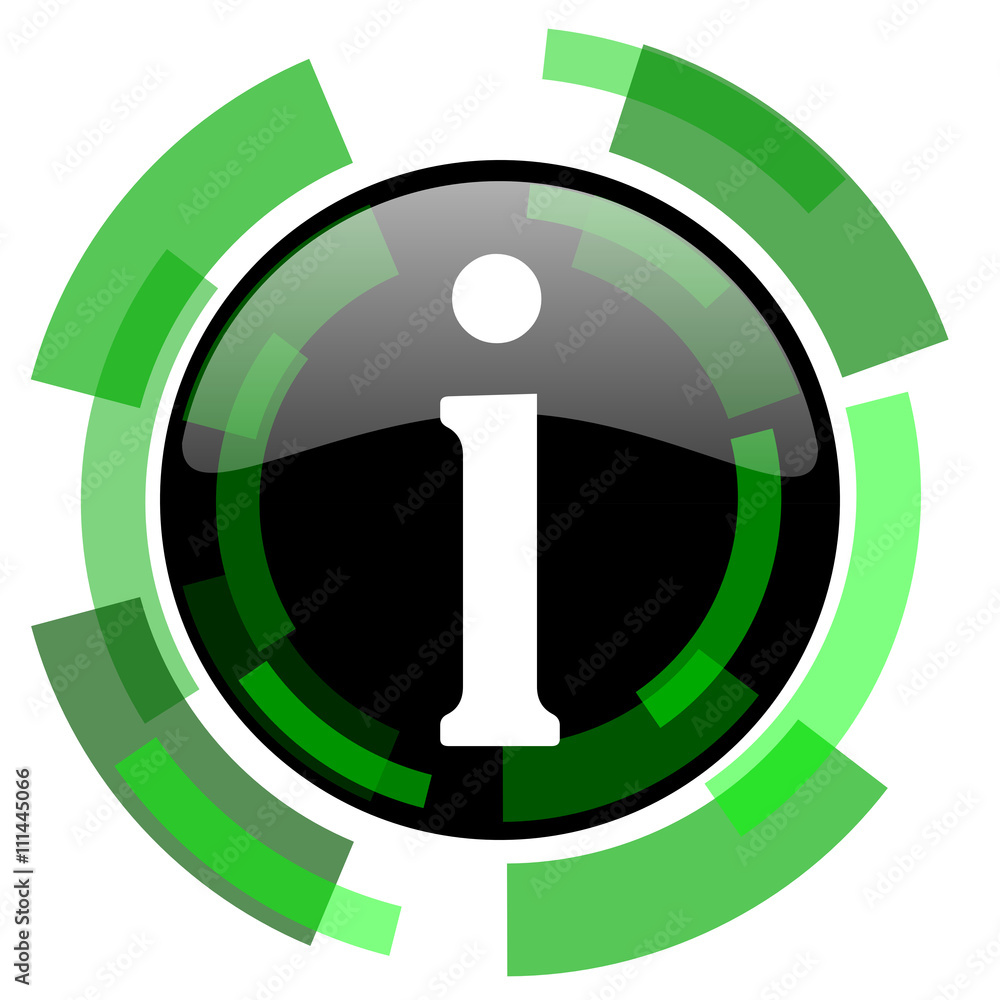 Poster information icon, green modern design isolated button, web and mobile app design illustration