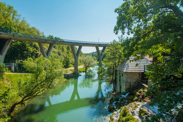 Brigde over Korana river in Rastoke near Slunj, Croatia