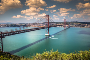 The 25 de Abril Bridge is a bridge connecting the city of Lisbon