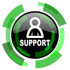 support icon, green modern design isolated button, web and mobile app design illustration