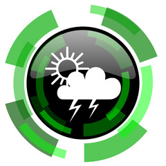 storm icon, green modern design isolated button, web and mobile app design illustration
