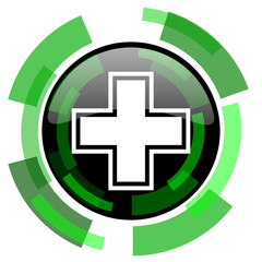 pharmacy icon, green modern design isolated button, web and mobile app design illustration