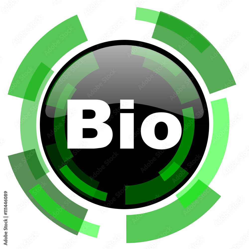 Poster bio icon, green modern design isolated button, web and mobile app design illustration