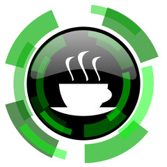 espresso icon, green modern design isolated button, web and mobile app design illustration